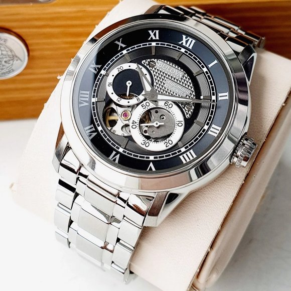 Bulova Black Automatic Men's Black Bracelet Watch - Picture 4 of 7